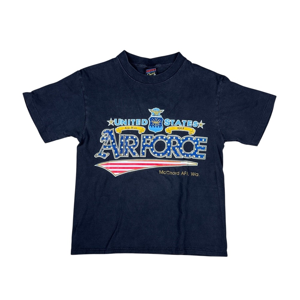 Vtg USAF Air Force McChord AFB T-Shirt Mens M Black Soffe's Choice Single Stitch